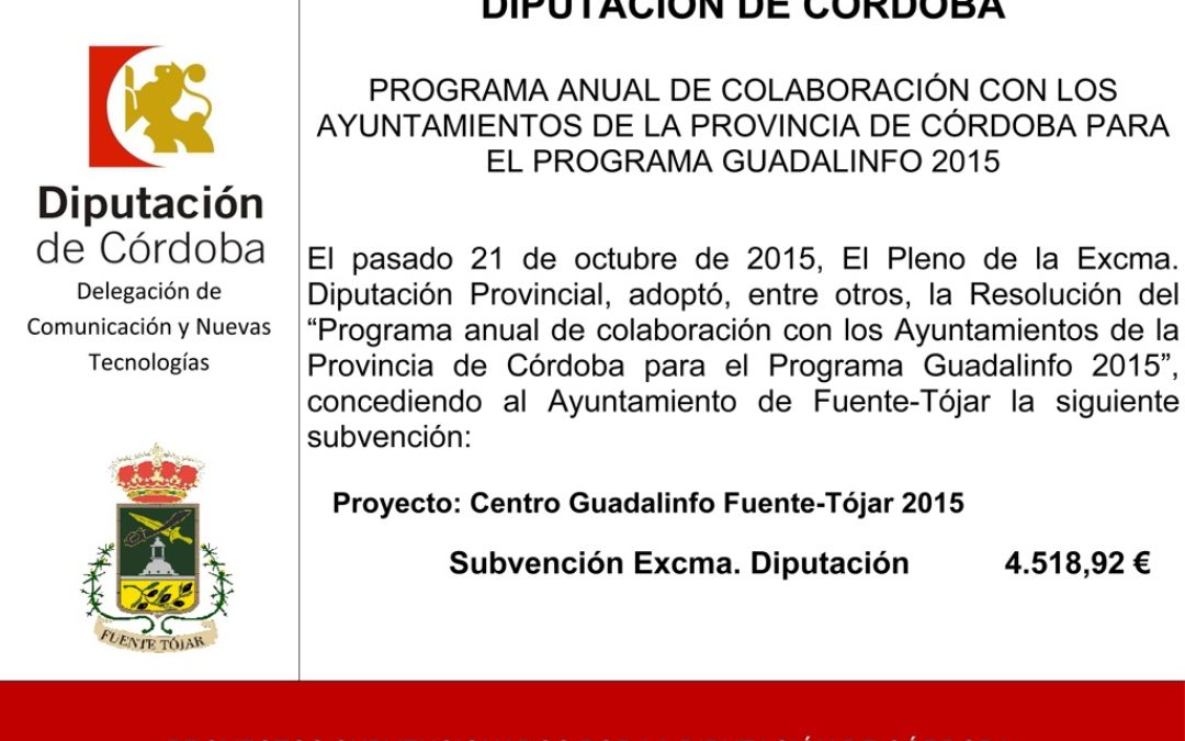 Subvención Programa Guadalinfo 2015 1