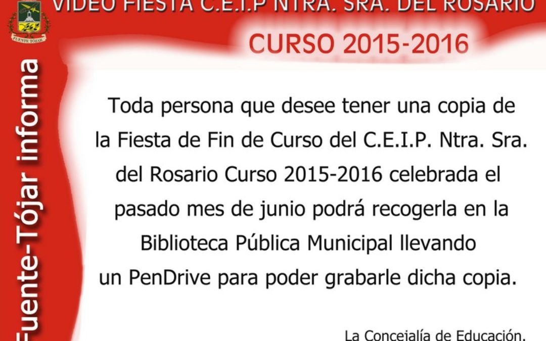 Vídeo Fiesta Finde Curso 2015-2016 del C.E.I.P. Ntra. Sra. del Rosario. 1