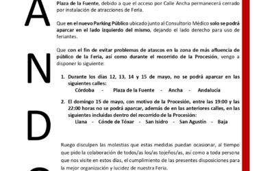 Restricciones Aparcamiento durante la Feria Real de Ntro. Patrón San Isidro Labrador 2022