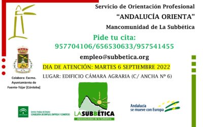 Citas para el Servicio de Orientación Profesional Martes 6 de Septiembre
